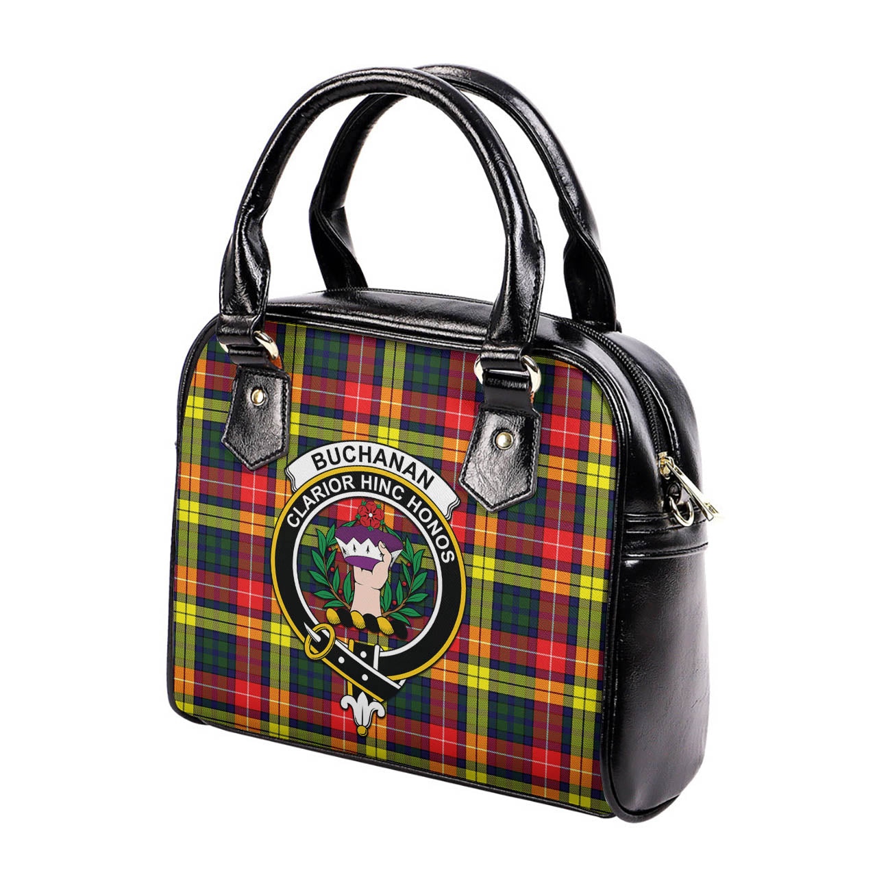 Buchanan Modern Tartan Shoulder Handbags with Family Crest - Tartanvibesclothing