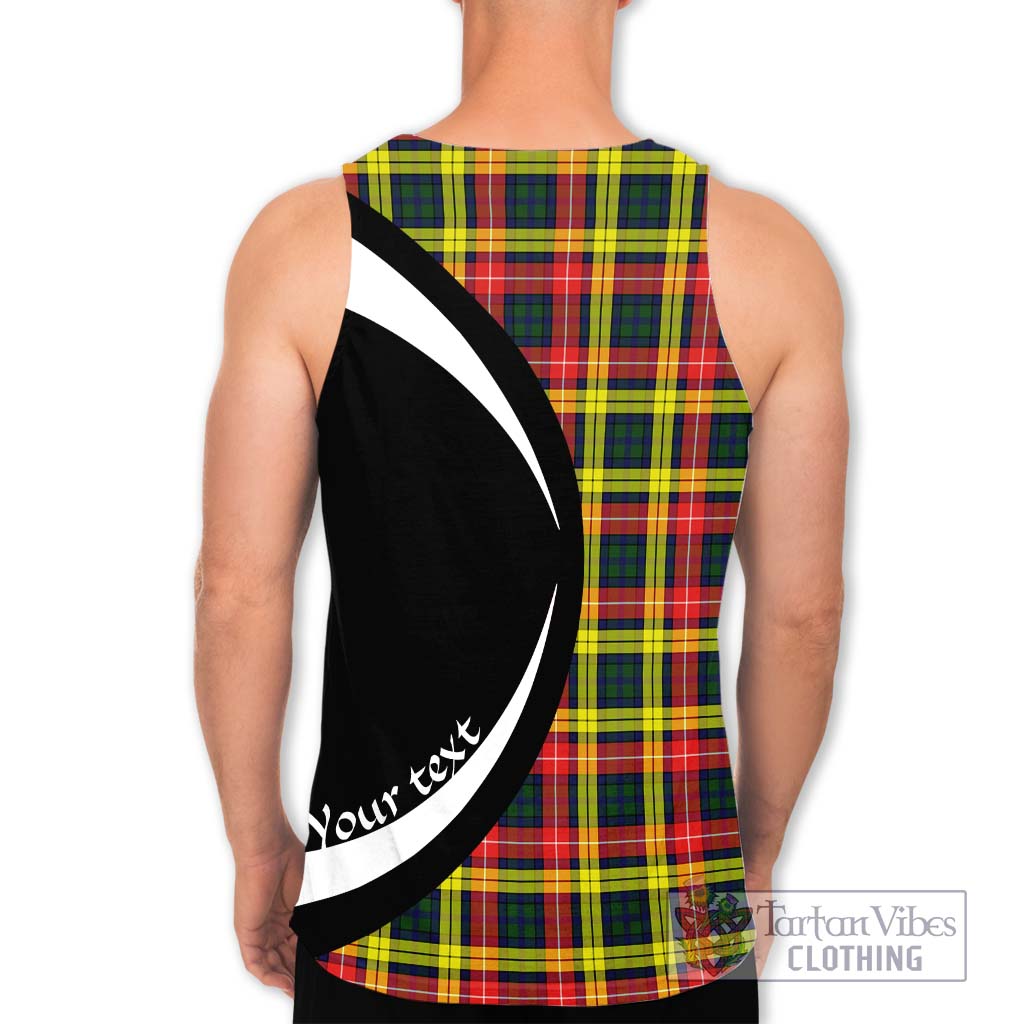 Buchanan Modern Tartan Men's Tank Top with Family Crest Circle Style - Tartan Vibes Clothing