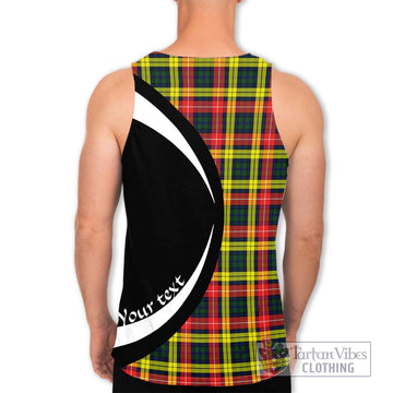 Buchanan Modern Tartan Men's Tank Top with Family Crest Circle Style