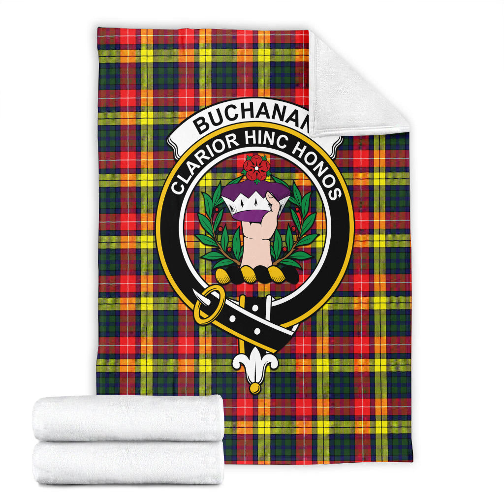 Buchanan Modern Tartan Blanket with Family Crest - Tartan Vibes Clothing