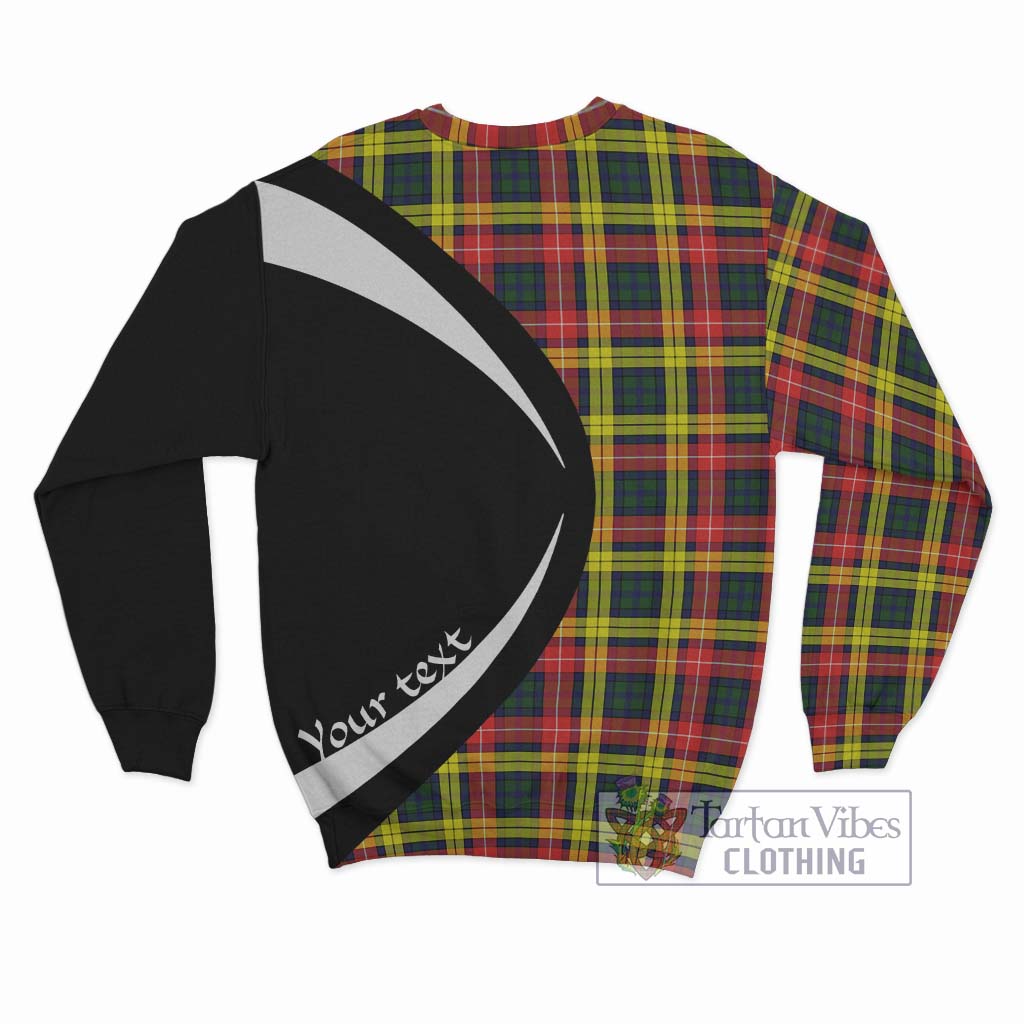 Buchanan Modern Tartan Sweatshirt with Family Crest Circle Style - Tartan Vibes Clothing