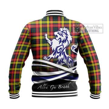 Buchanan Modern Tartan Baseball Jacket with Alba Gu Brath Regal Lion Emblem