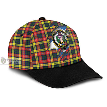 Buchanan Modern Tartan Classic Cap with Family Crest In Me Style