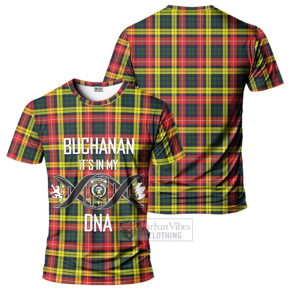 Buchanan Modern Tartan T-Shirt with Family Crest DNA In Me Style - Tartan Vibes Clothing