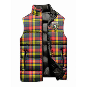 Buchanan Modern Tartan Sleeveless Puffer Jacket with Family Crest