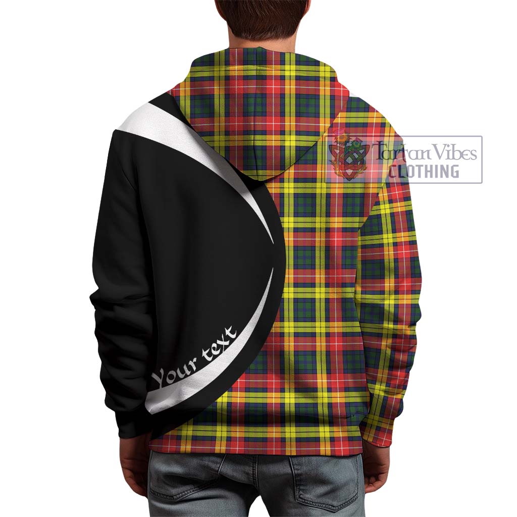 Tartan Vibes Clothing Buchanan Modern Tartan Hoodie with Family Crest Circle Style