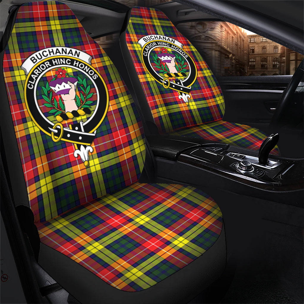 Buchanan Modern Tartan Car Seat Cover with Family Crest - Tartanvibesclothing