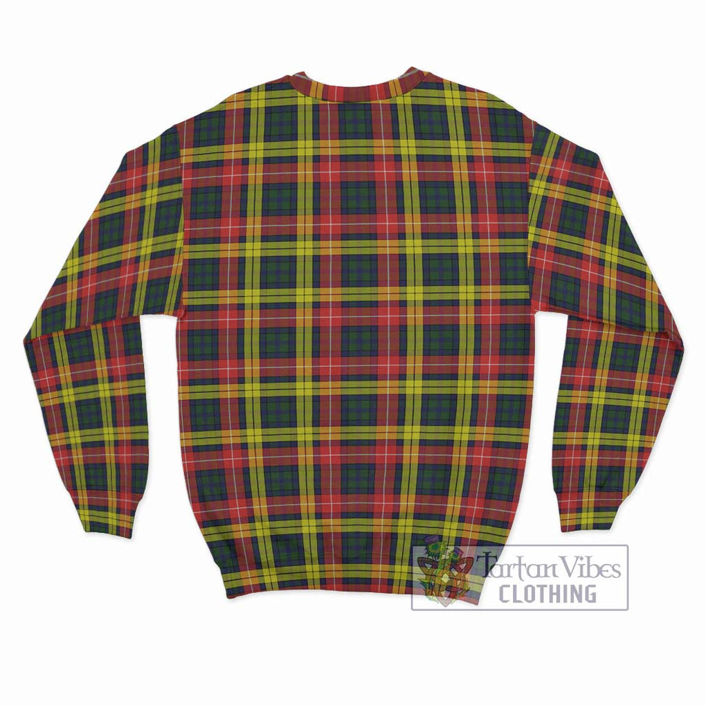 Buchanan Modern Tartan Sweatshirt with Family Crest DNA In Me Style - Tartanvibesclothing Shop