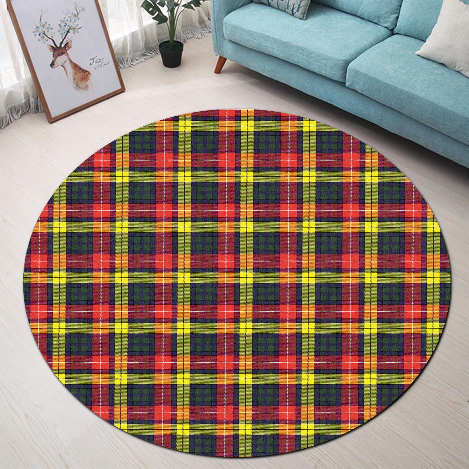 Buchanan Modern Tartan Round Rug - Tartanvibesclothing