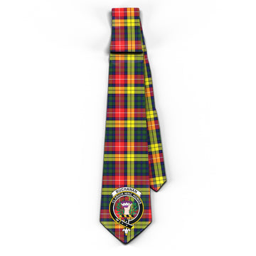 Buchanan Modern Tartan Classic Necktie with Family Crest