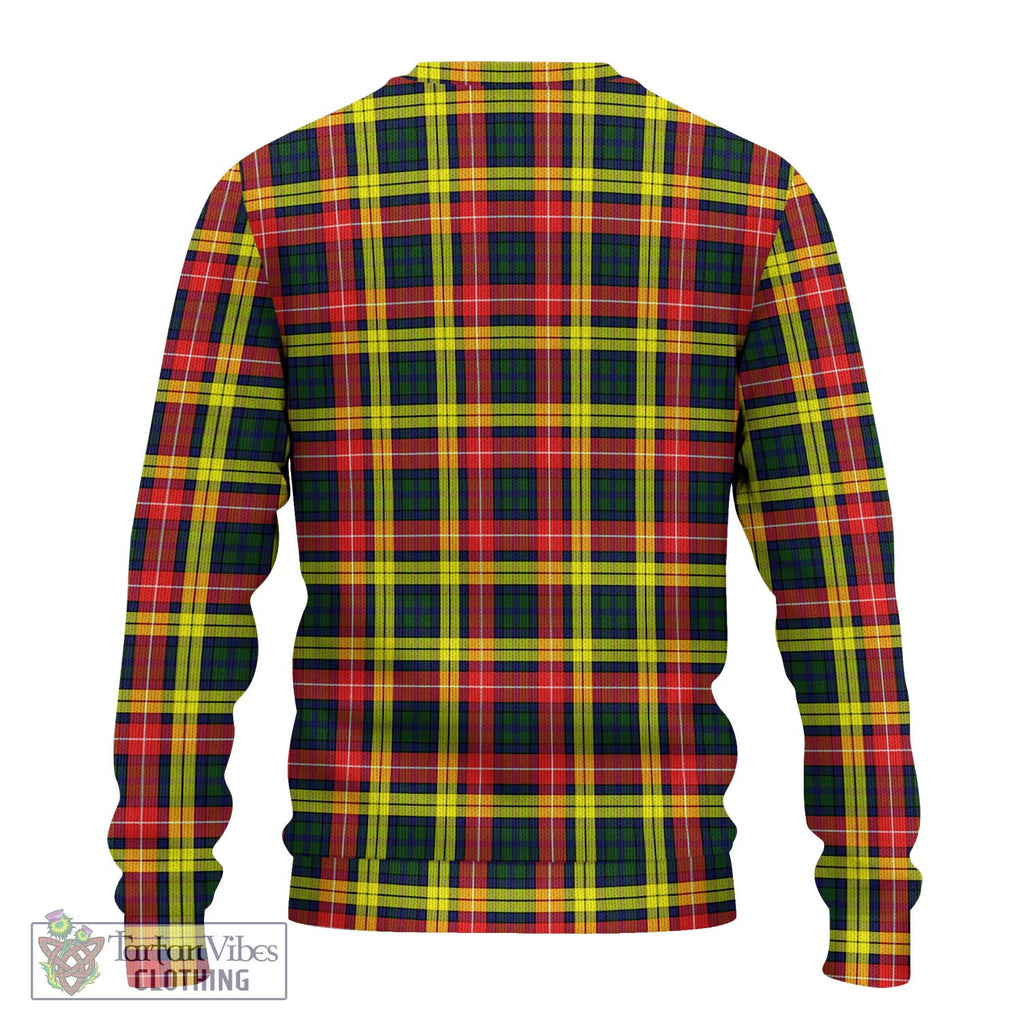 Buchanan Modern Tartan Knitted Sweater with Family Crest DNA In Me Style - Tartanvibesclothing Shop