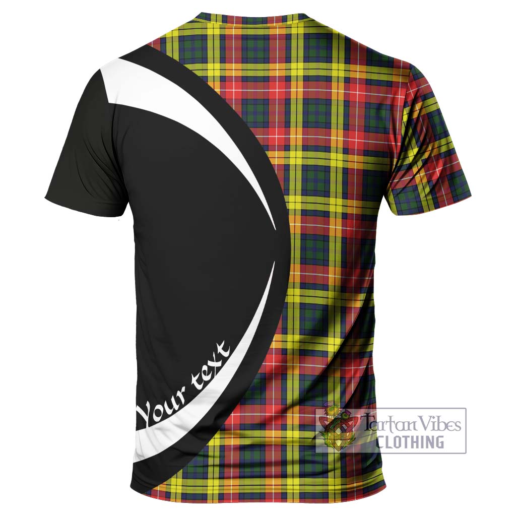 Tartan Vibes Clothing Buchanan Modern Tartan T-Shirt with Family Crest Circle Style