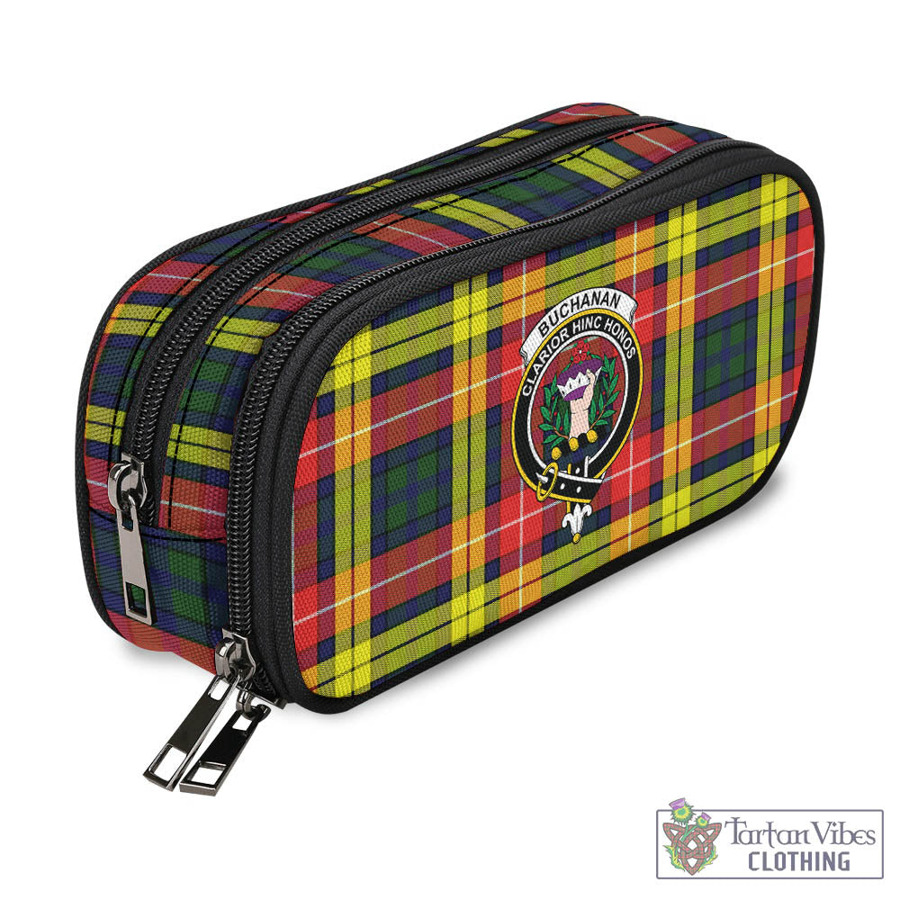 Tartan Vibes Clothing Buchanan Modern Tartan Pen and Pencil Case with Family Crest