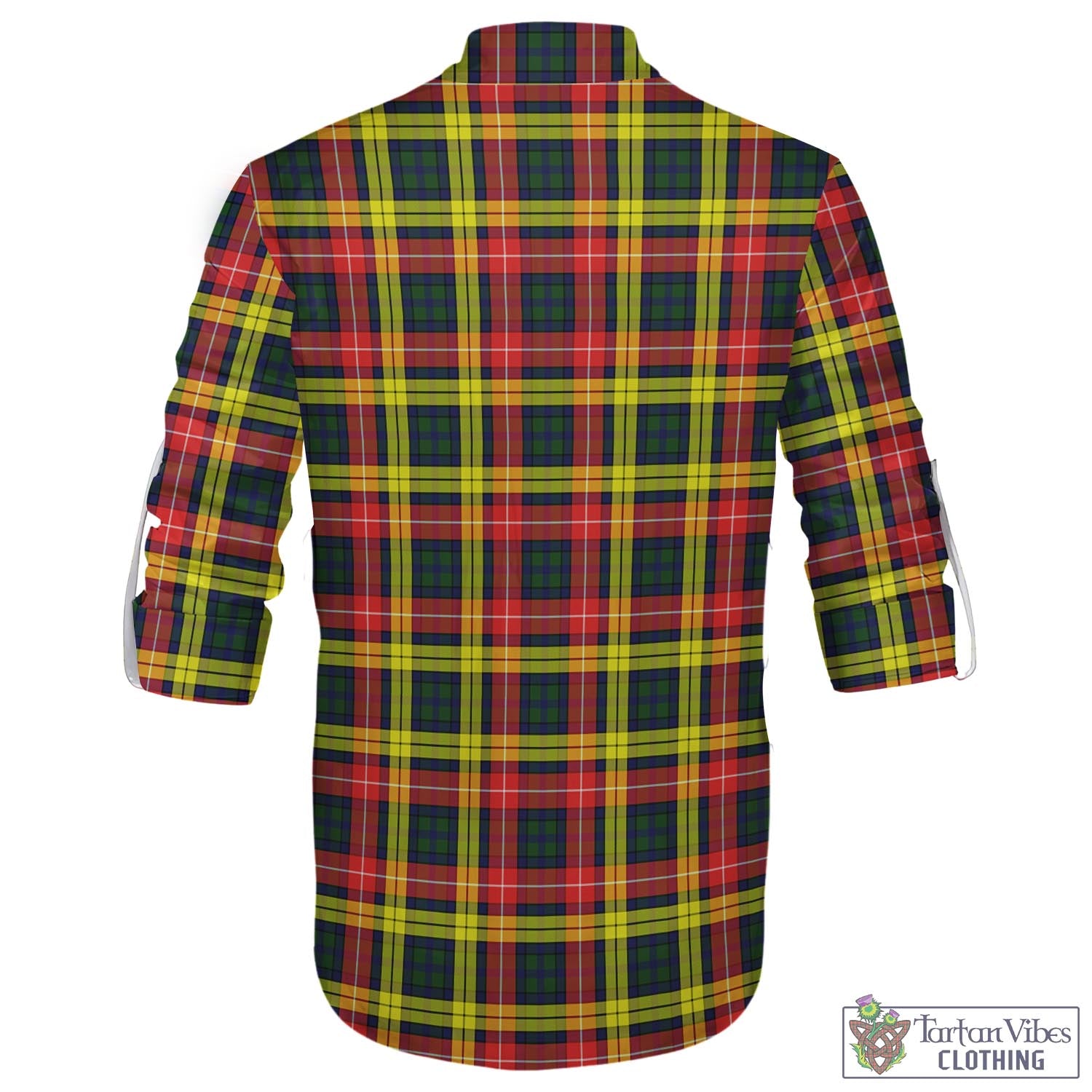 Tartan Vibes Clothing Buchanan Modern Tartan Men's Scottish Traditional Jacobite Ghillie Kilt Shirt