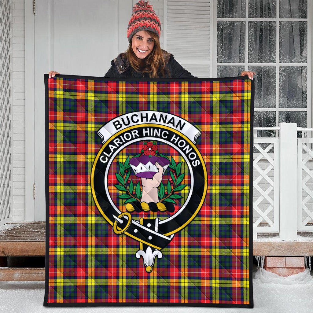 Buchanan Modern Tartan Quilt with Family Crest - Tartanvibesclothing