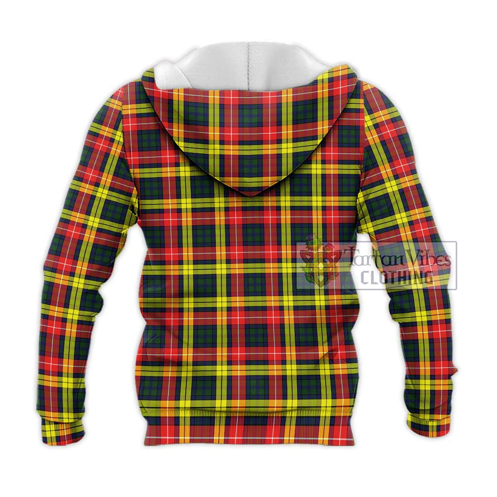 Buchanan Modern Tartan Knitted Hoodie with Family Crest DNA In Me Style - Tartanvibesclothing Shop