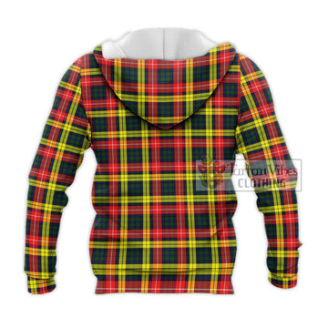 Buchanan Modern Tartan Knitted Hoodie with Family Crest DNA In Me Style