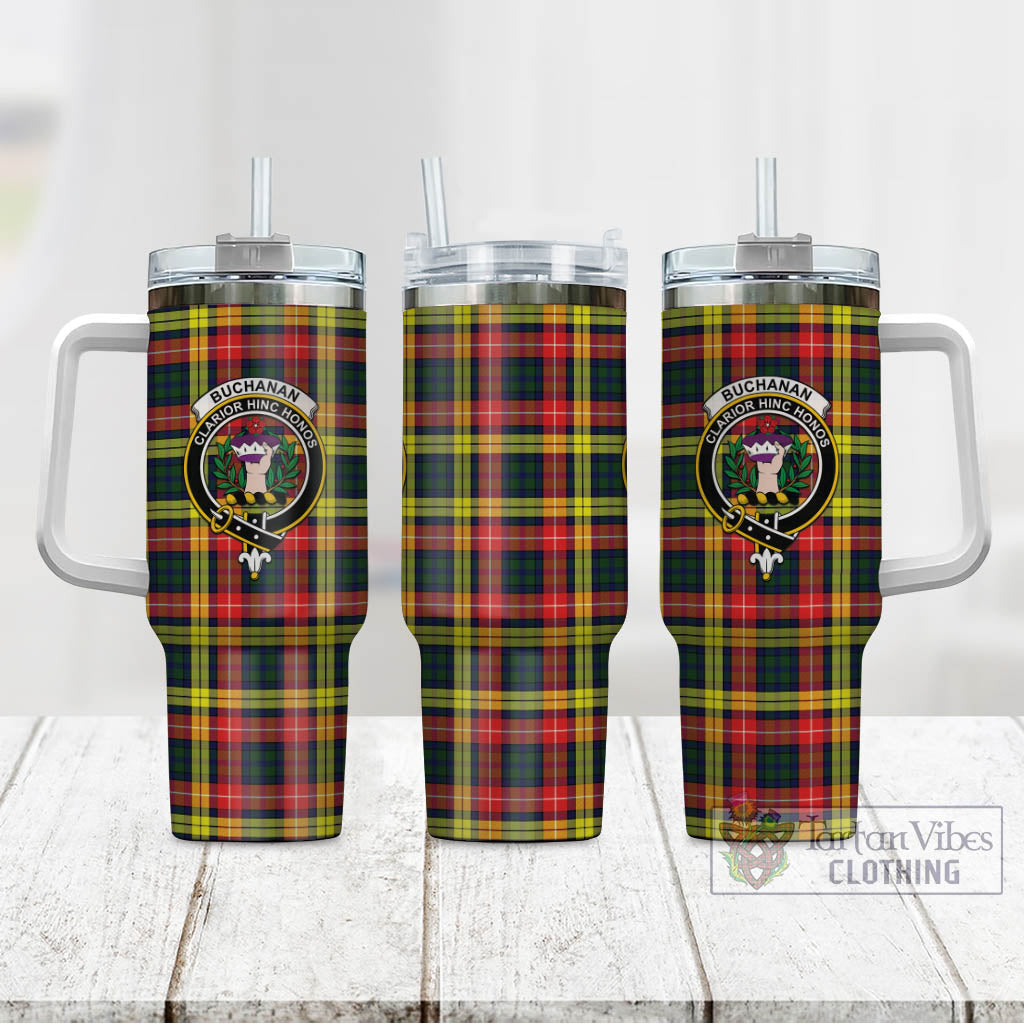 Tartan Vibes Clothing Buchanan Modern Tartan and Family Crest Tumbler with Handle