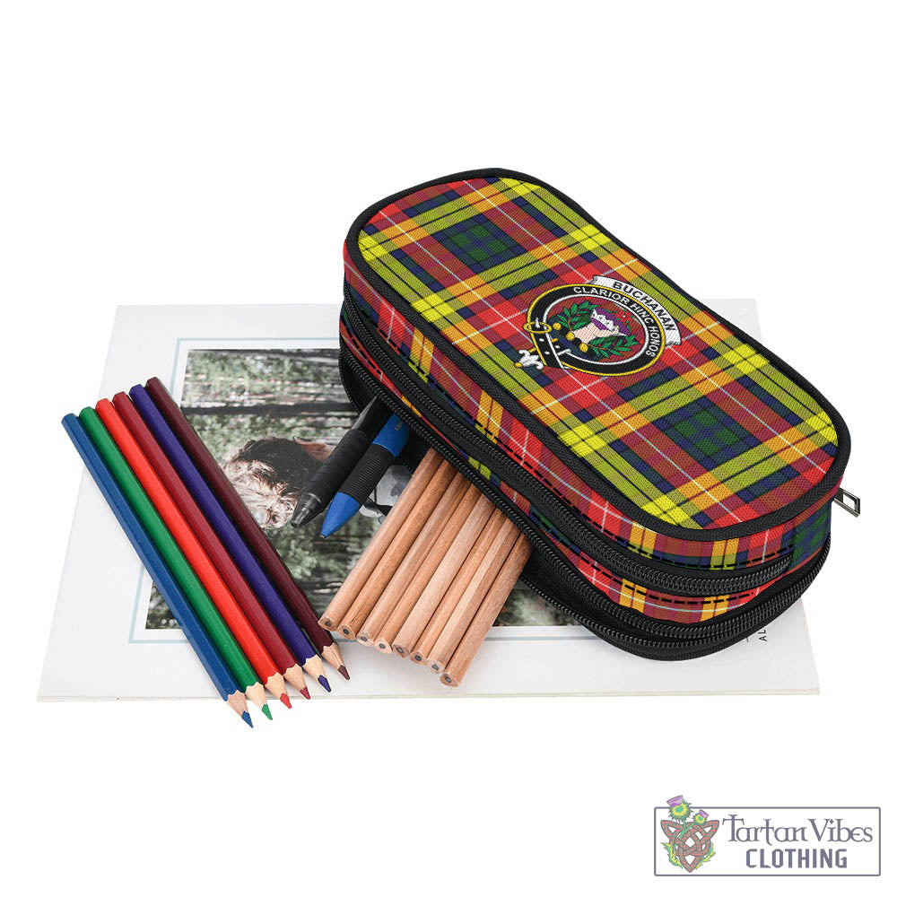 Tartan Vibes Clothing Buchanan Modern Tartan Pen and Pencil Case with Family Crest