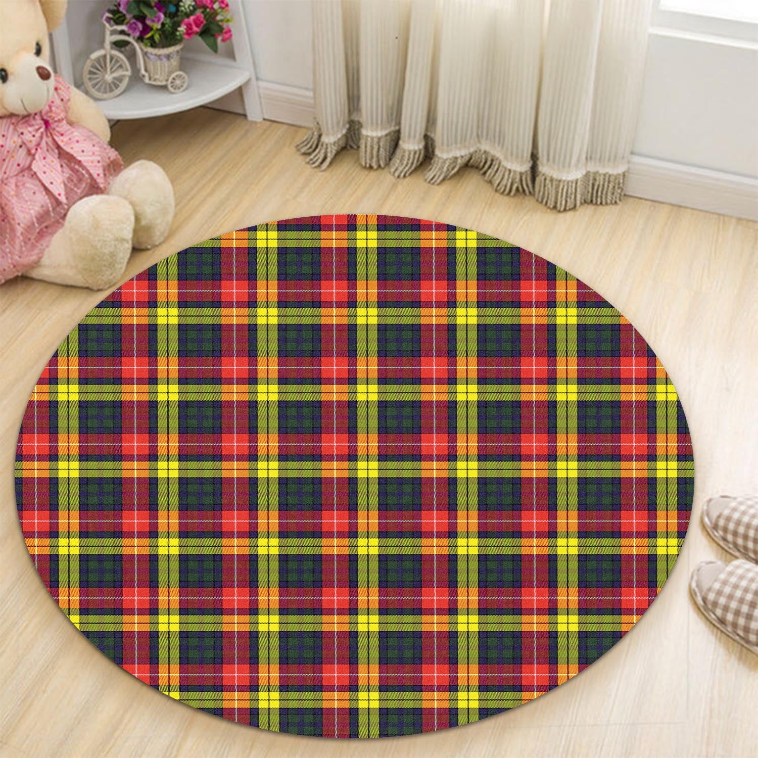 Buchanan Modern Tartan Round Rug - Tartanvibesclothing