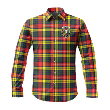 Buchanan Modern Tartan Long Sleeve Button Up Shirt with Family Crest