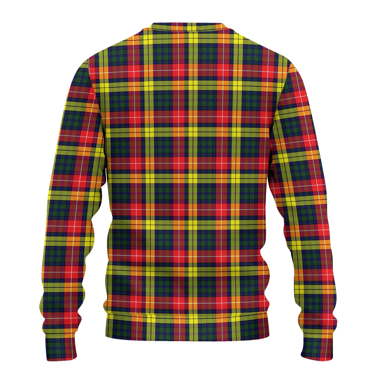 Buchanan Modern Tartan Knitted Sweater with Family Crest - Tartanvibesclothing