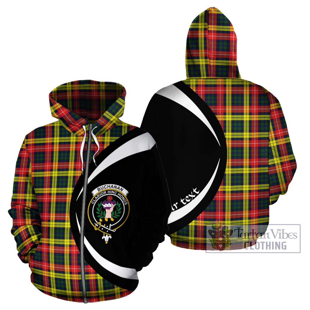 Tartan Vibes Clothing Buchanan Modern Tartan Hoodie with Family Crest Circle Style