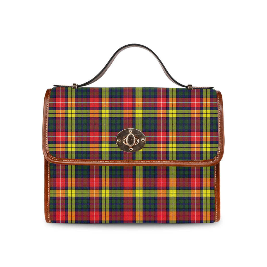 Buchanan Modern Tartan Leather Strap Waterproof Canvas Bag - Tartanvibesclothing