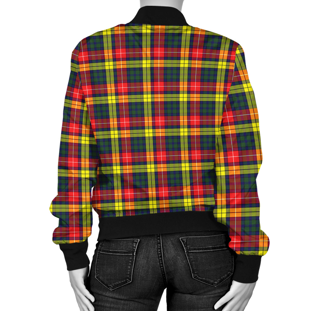 Buchanan Modern Tartan Bomber Jacket with Family Crest - Tartanvibesclothing