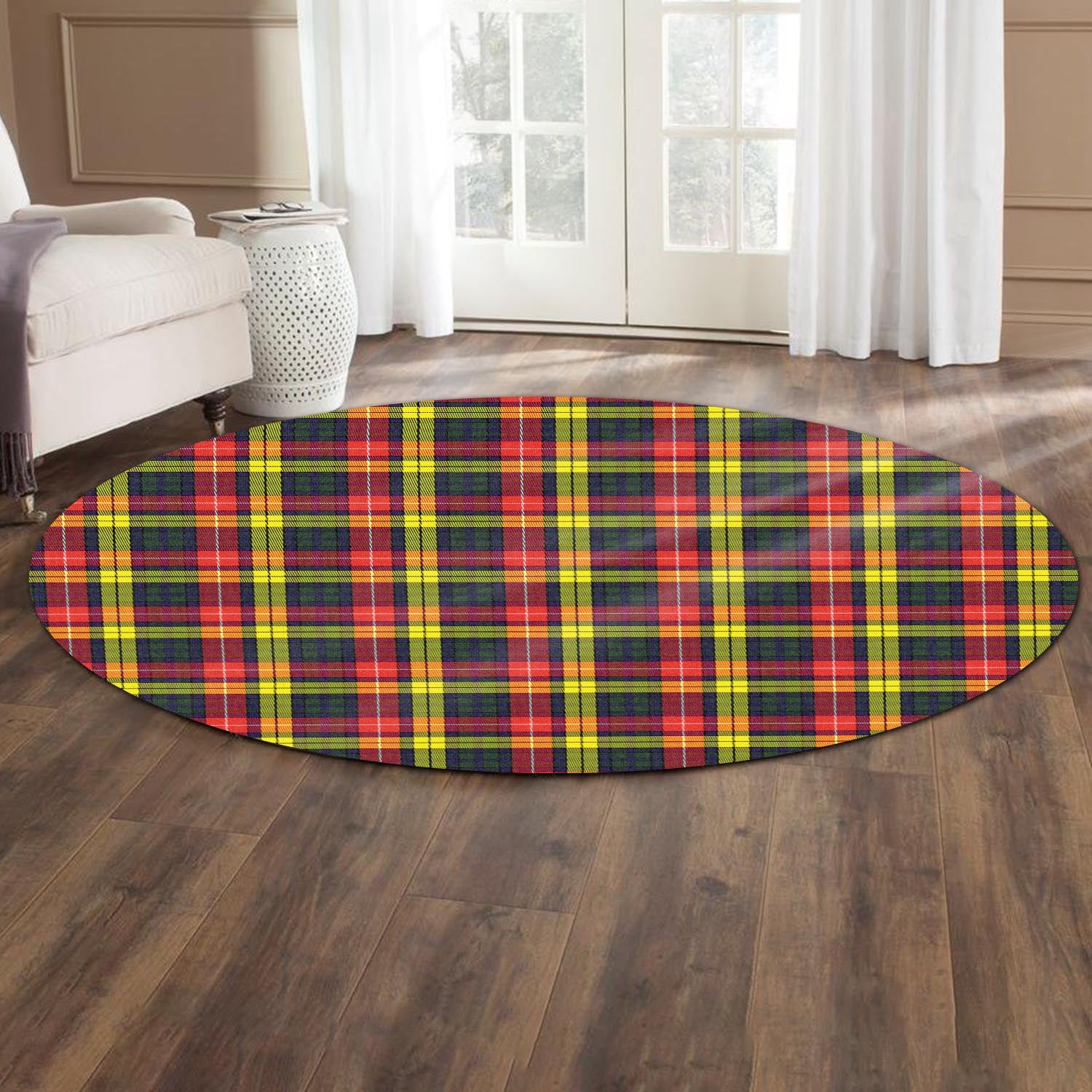 Buchanan Modern Tartan Round Rug - Tartanvibesclothing