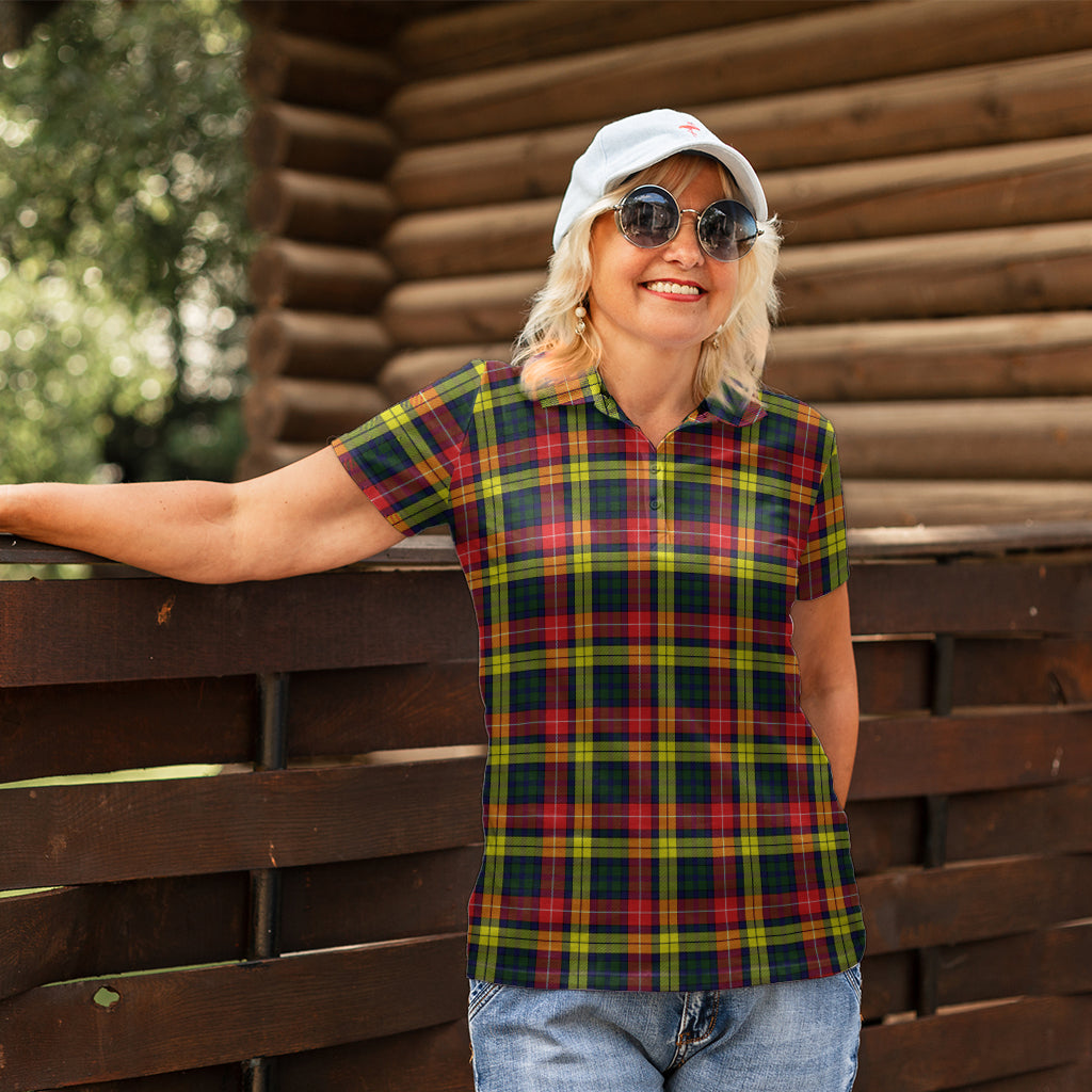 Buchanan Modern Tartan Polo Shirt For Women - Tartanvibesclothing