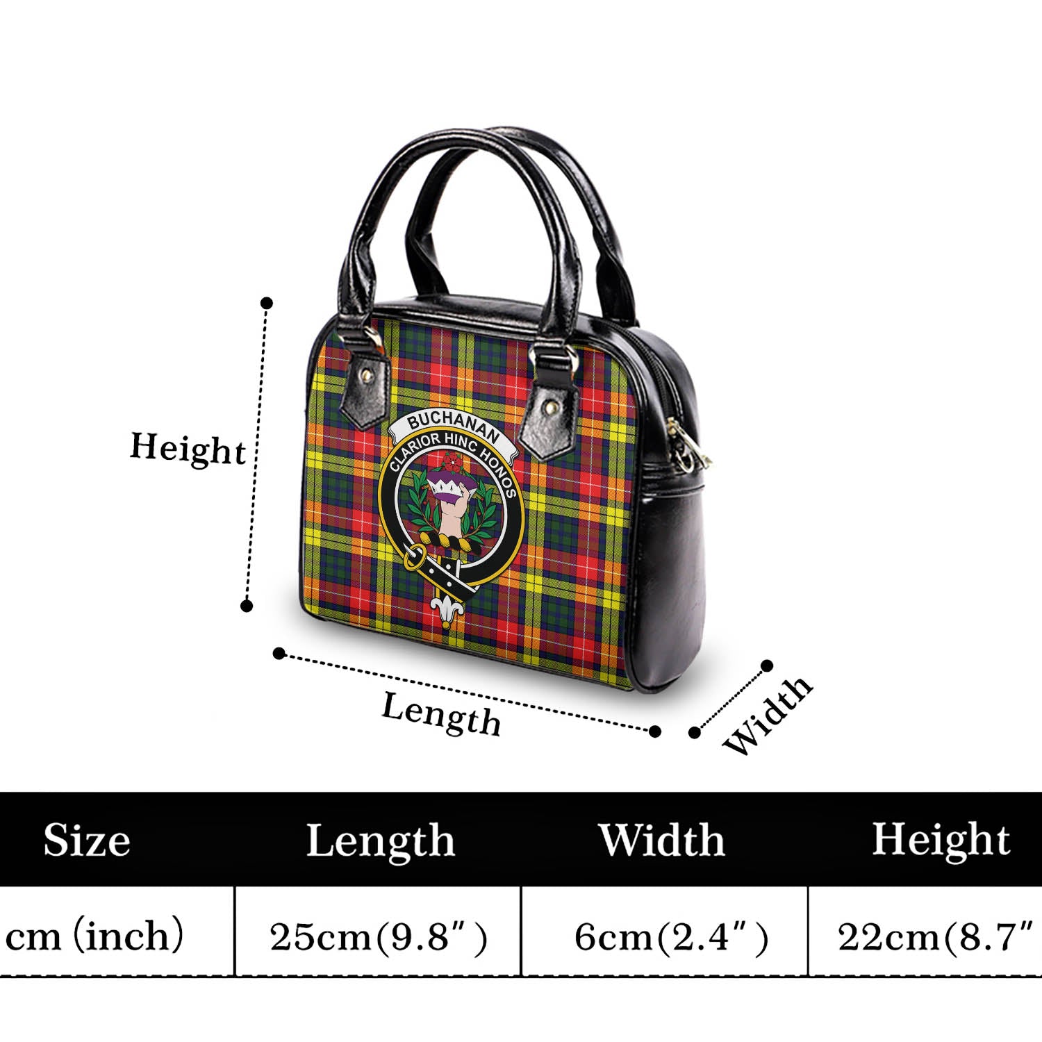 Buchanan Modern Tartan Shoulder Handbags with Family Crest - Tartanvibesclothing