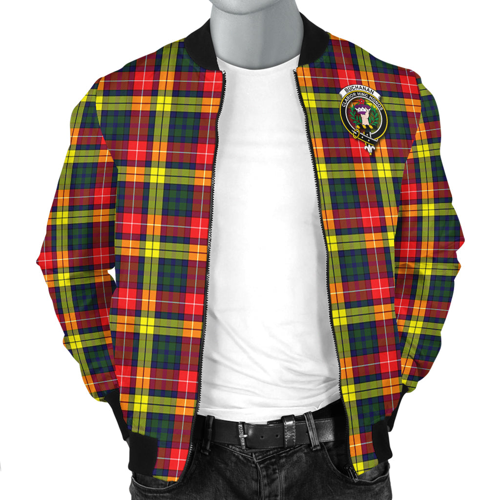 Buchanan Modern Tartan Bomber Jacket with Family Crest - Tartanvibesclothing