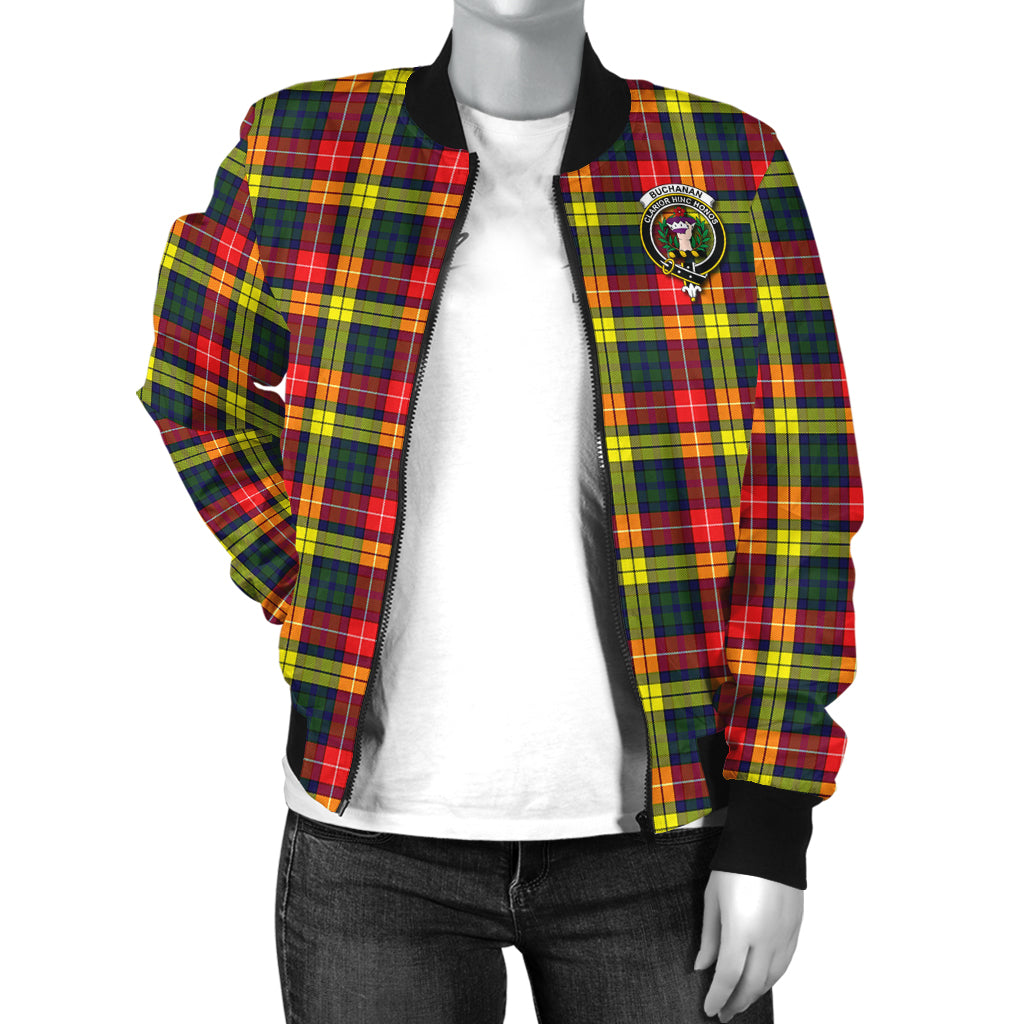 Buchanan Modern Tartan Bomber Jacket with Family Crest - Tartanvibesclothing