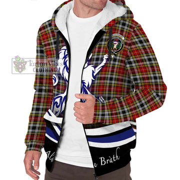 Buchanan Old Dress Tartan Sherpa Hoodie with Alba Gu Brath Regal Lion Emblem