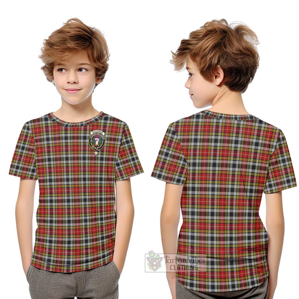 Buchanan Old Dress Tartan Kid T-Shirt with Family Crest Youth XL Size14 - Tartanvibesclothing Shop