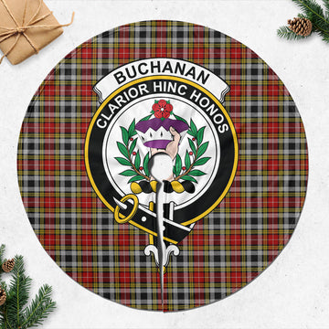 Buchanan Old Dress Tartan Christmas Tree Skirt with Family Crest