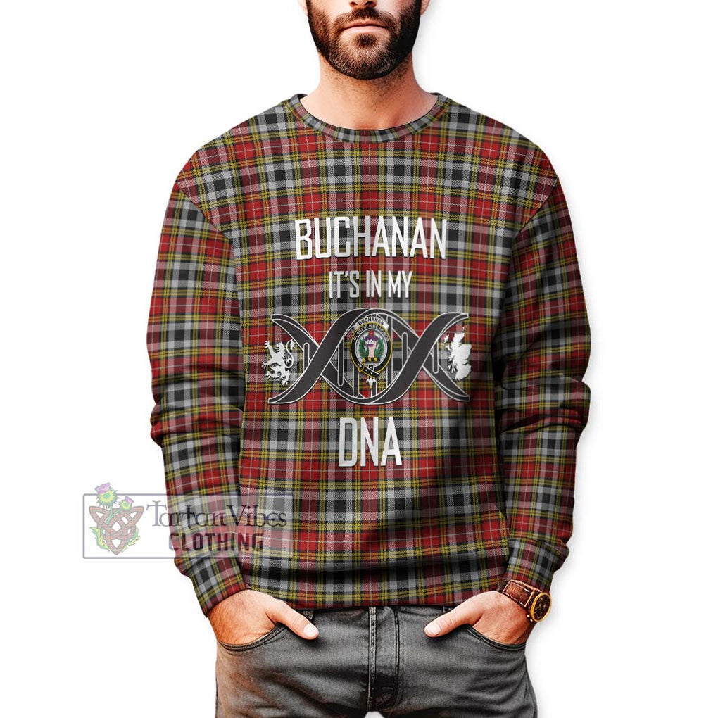 Buchanan Old Dress Tartan Sweatshirt with Family Crest DNA In Me Style Unisex - Tartanvibesclothing Shop