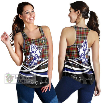 Buchanan Old Dress Tartan Women's Racerback Tanks with Alba Gu Brath Regal Lion Emblem