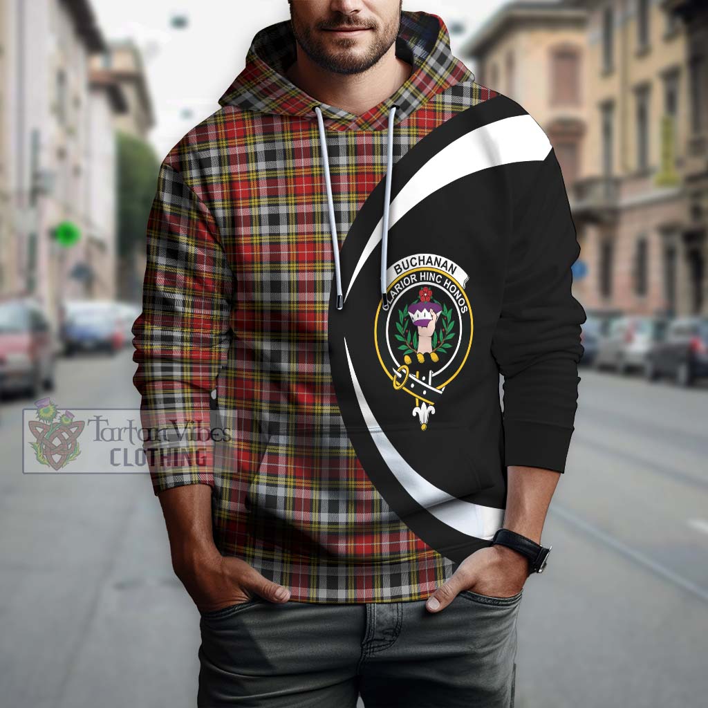 Tartan Vibes Clothing Buchanan Old Dress Tartan Hoodie with Family Crest Circle Style