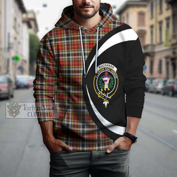 Buchanan Old Dress Tartan Hoodie with Family Crest Circle Style