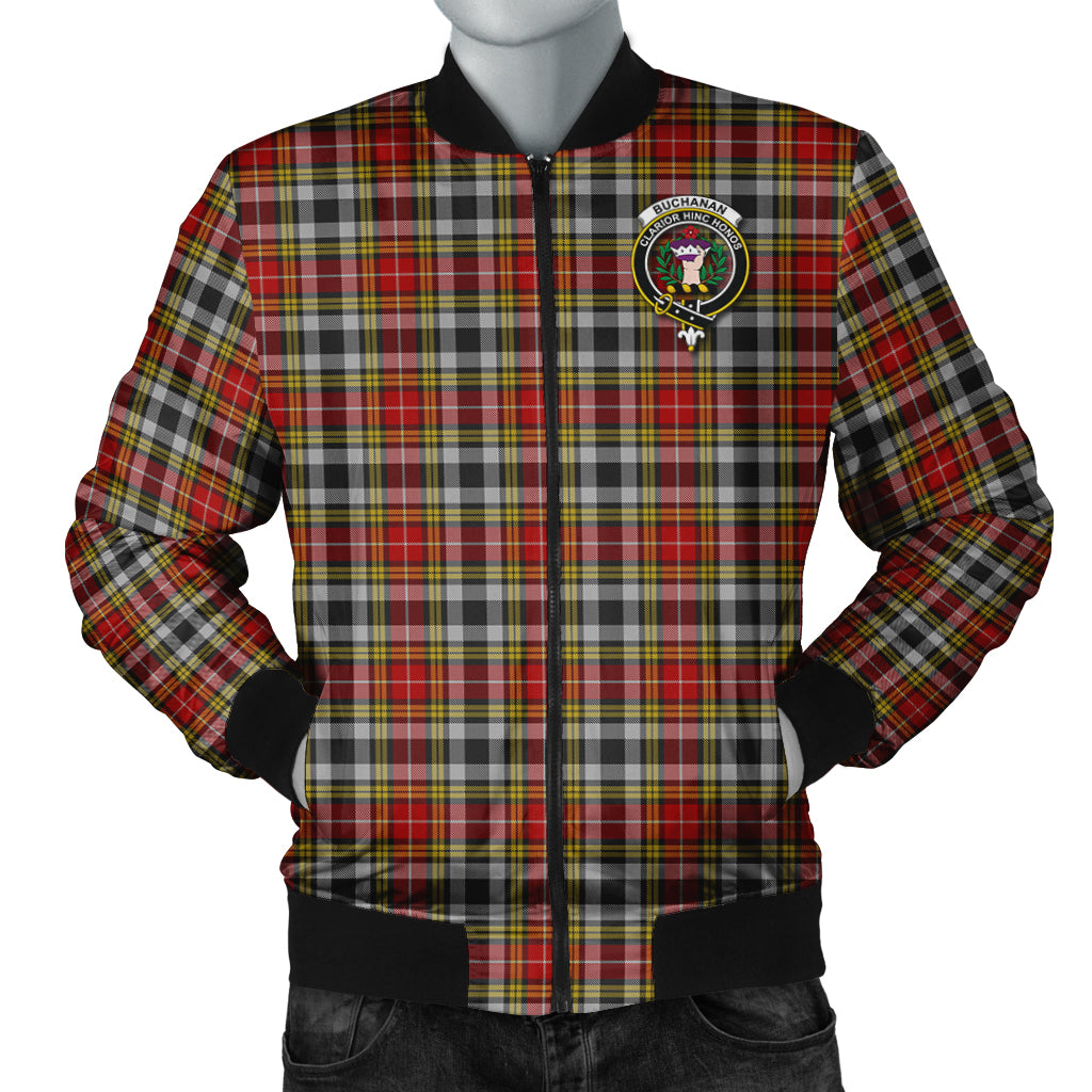 Buchanan Old Dress Tartan Bomber Jacket with Family Crest Unisex - Tartanvibesclothing