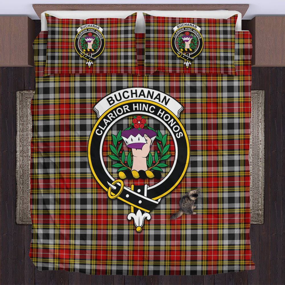 Buchanan Old Dress Tartan Bedding Set with Family Crest US Bedding Set - Tartanvibesclothing