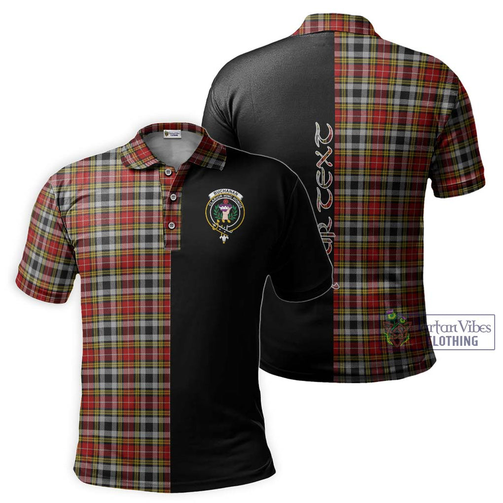 Buchanan Old Dress Tartan Polo Shirt with Family Crest and Half Of Me Style Kid - Tartanvibesclothing Shop