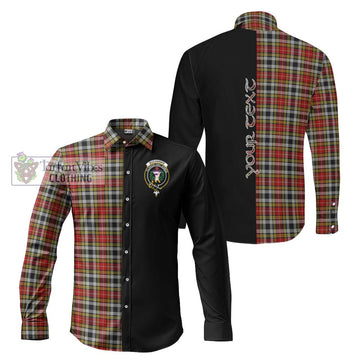 Buchanan Old Dress Tartan Long Sleeve Button Shirt with Family Crest and Half Of Me Style