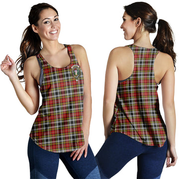 Buchanan Old Dress Tartan Women Racerback Tanks with Family Crest