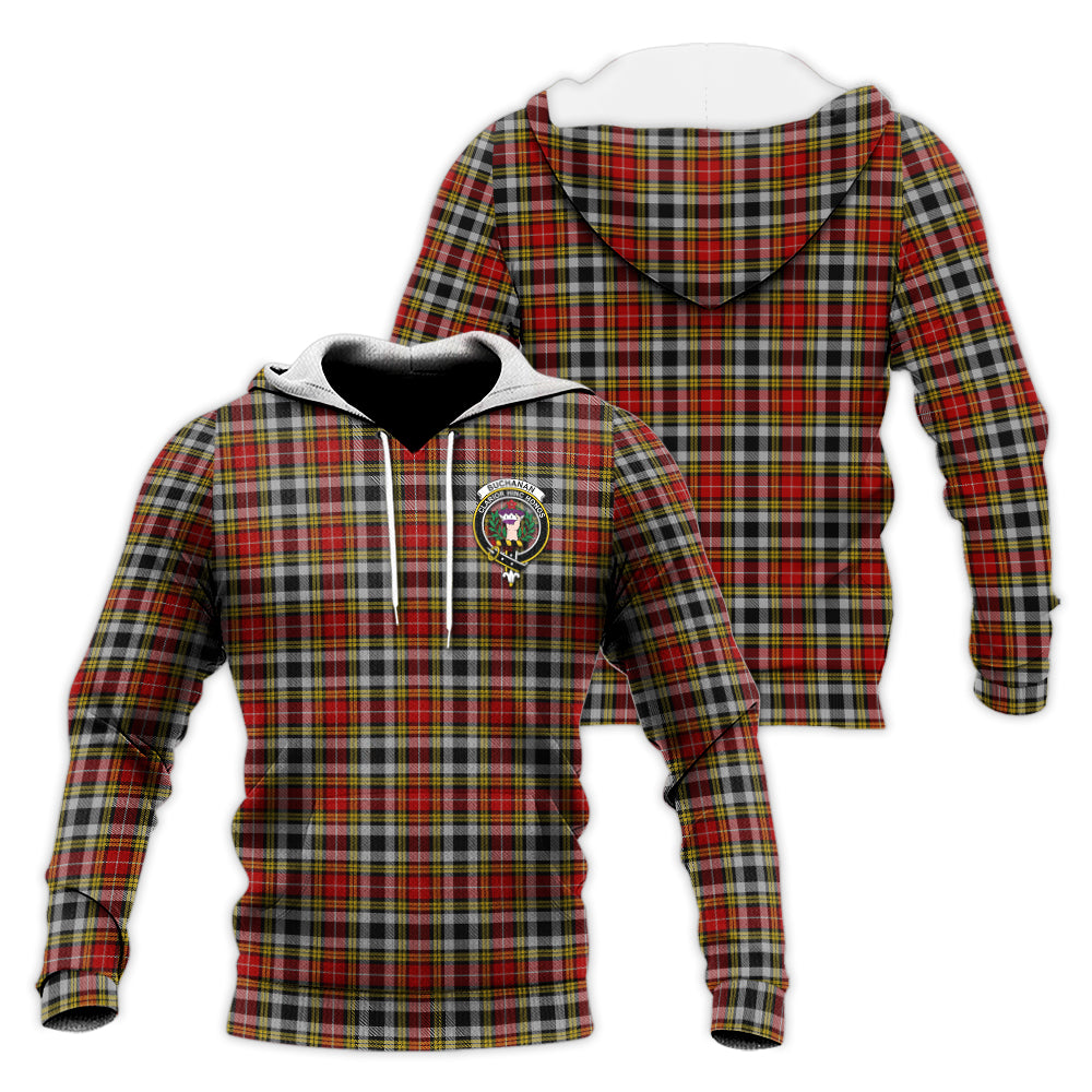 Buchanan Old Dress Tartan Knitted Hoodie with Family Crest Unisex Knitted Hoodie - Tartanvibesclothing