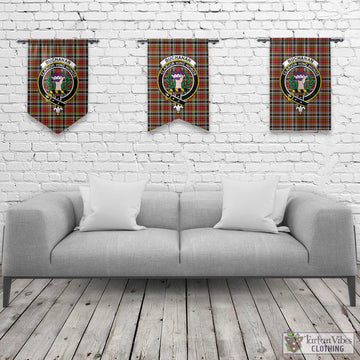 Buchanan Old Dress Tartan Gonfalon, Tartan Banner with Family Crest