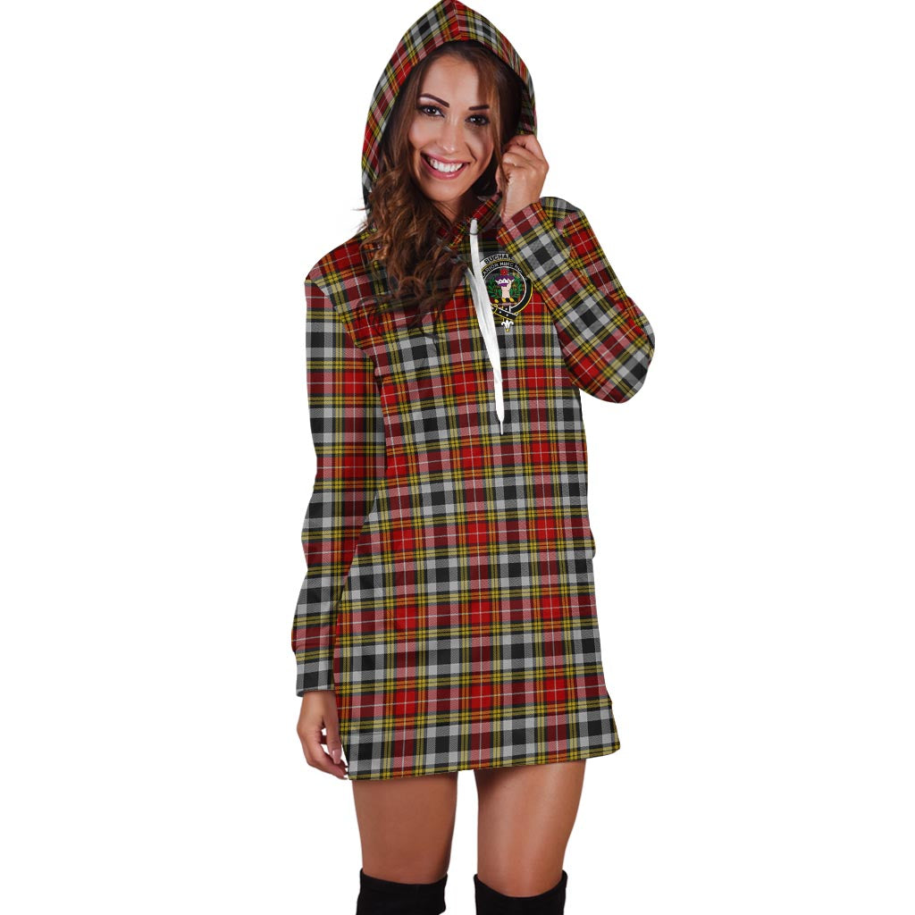 Buchanan Old Dress Tartan Hoodie Dress with Family Crest - Tartan Vibes Clothing