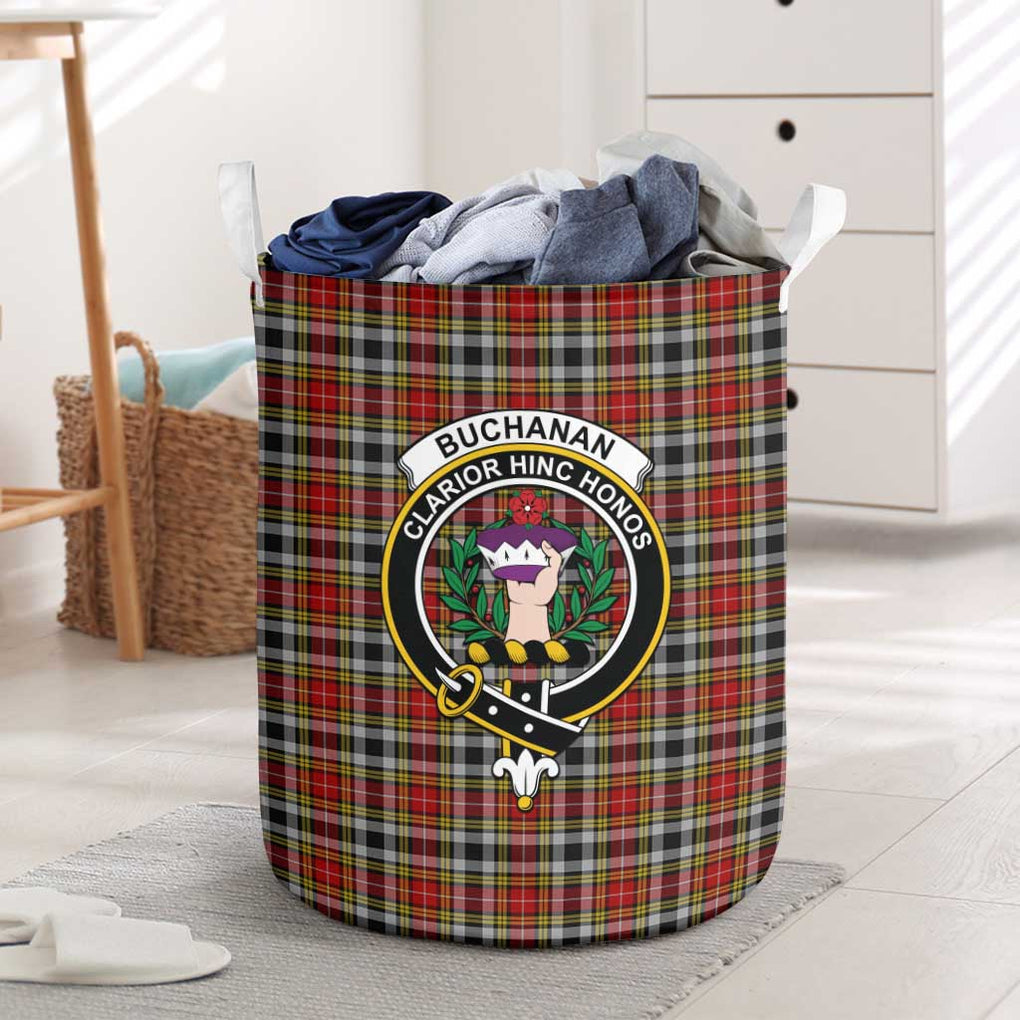 Buchanan Old Dress Tartan Laundry Basket with Family Crest One Size - Tartanvibesclothing Shop